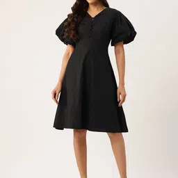 Rue Collection Puff Sleeve Fit & Flare Dress-image-32