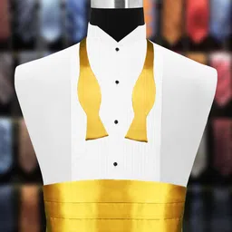 PELUCHE Men Cummerbund With Bow Tie & Pocket Square Set Comes with a box-image-47