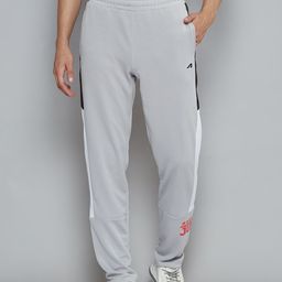 Alcis Men Grey Typography Print Slim Fit Running Track Pants-image-77