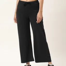 FEMEA Women Charcoal Grey Solid Wide Leg Bootcut Track Pants-image-92