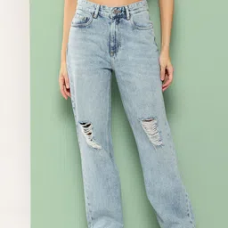 Killer Women Mid-Rise Low Distress Light Fade Wide Leg Jeans-image-99