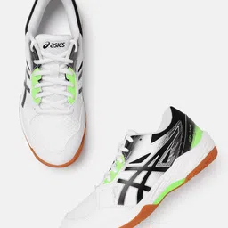 ASICS Men Woven Design Round-Toe Gel-Task 3 Volleyball Shoes with Brand Logo Detail-image-98