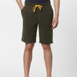 Jack & Jones Men Olive Green Solid Regular Fit Regular Shorts-picture-34