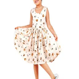 STANWELLS KIDS Girls Conversational Printed Fit & Flare Dress-image-48