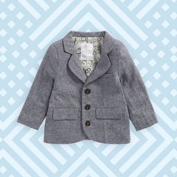 mothercare Boys Blue Printed Pure Cotton Single-Breasted Casual Blazer-image-46