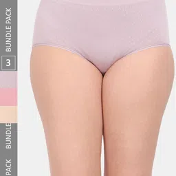 Amour Secret Women Pack Of 3 Self Design Anti Microbial Hipster Briefs-image-74