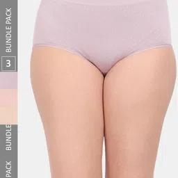 Amour Secret Women Pack Of 3 Self Design Anti Microbial Hipster Briefs-image-76