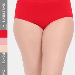 Amour Secret Women Pack Of 3 Self Design Anti Microbial Hipster Briefs-image-92
