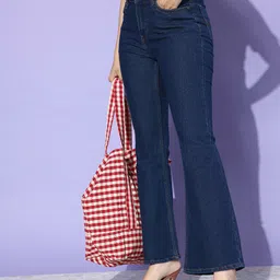 The Roadster Lifestyle Co. Women Navy Blue Bootcut Mid-Rise Stretchable Jeans-44