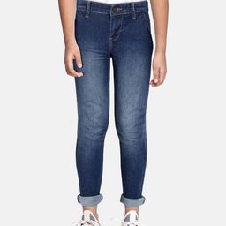 HERE&NOW Boys Navy Blue Light Fade Mid-Rise Stretchable Jeans-image-91