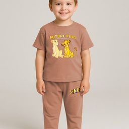 YK Disney Boys Pure Cotton Simba Printed T-shirt and Joggers-49