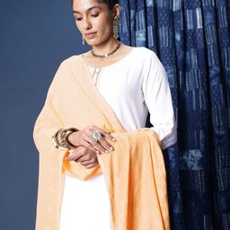Taavi Woven Design Buti Cotton Dupatta with Sequinned Detail-11