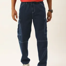 Bene Kleed Men Relaxed Fit Cotton Cargos Trousers with Contrast stitch-image-74