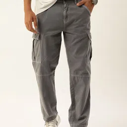 Bene Kleed Men Relaxed Fit Cotton Cargos Trousers with Contrast stitch-image-81