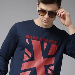 BEAT LONDON by PEPE JEANS Men Blue Brand Logo Printed Sweatshirt-picture-20