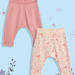 mothercare Girls Pack Of 2 Printed Pure Cotton Joggers Trousers-image-95