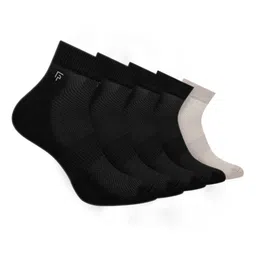 FOOTPRINTS Pack Of 5 Black and Grey Solid Ankle-Length Socks-picture-16