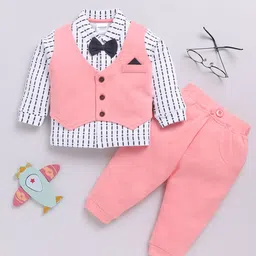 Moms Love Infant Boys Printed Pure Cotton Shirt with Joggers-image-72
