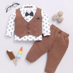 Moms Love Infant Boys Printed Pure Cotton Shirt with Joggers-image-72