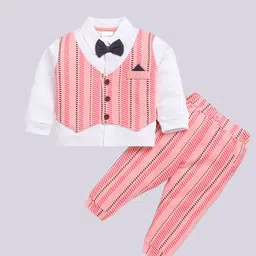 Moms Love Infant Boys Printed Pure Cotton Shirt with Joggers-image-71