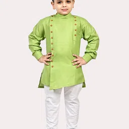 Superminis Boys Green Regular Pure Cotton Kurta with Pyjamas-image-96