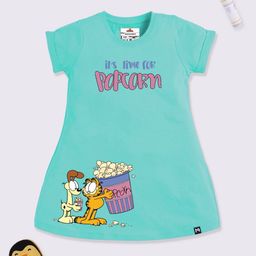 YK X Minute Mirth Girls Garfield Printed Cotton T-shirt Dress-image-0