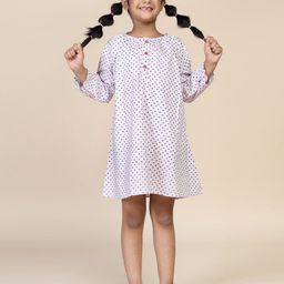 Biglilpeople Girls Polka Dots Printed Pure Cotton Nightdress-picture-21
