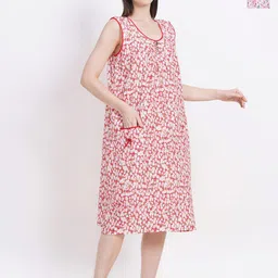 Breezly Pack of 2 Floral Printed Pure Cotton Midi Nightdress-picture-15