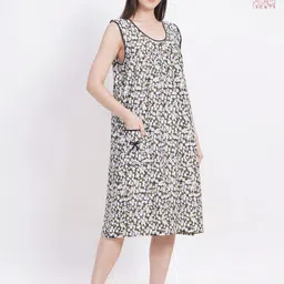 Breezly Pack of 2 Floral Printed Pure Cotton Midi Nightdress-13