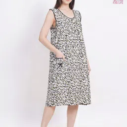 Breezly Pack of 2 Floral Printed Pure Cotton Midi Nightdress-picture-11