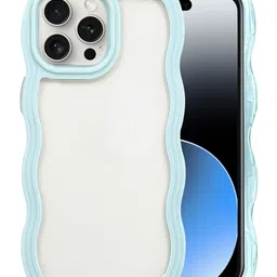 QRIOH iPhone 15 Pro max Light Blue Wavy Silicon Case-image-100