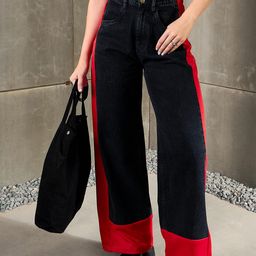 SASSAFRAS Women Relaxed Fit High-Rise with Side Stripe Jeans-image-31
