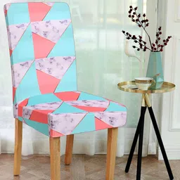 Alina decor Set of 6 Blue& White Digital Printed Chair Covers-1