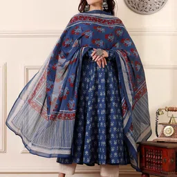 GoSriKi Women Ethnic Motifs Printed Regular Kurta with Trousers & With Dupatta-27