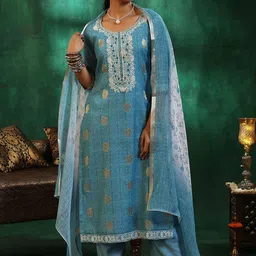 Libas Women Ethnic Motifs Regular Sequinned Kurta with Trousers & With Dupatta-49