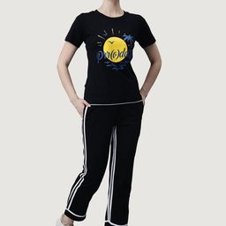PRRODALITY Printed Round Neck Pure Cotton T-Shirt With Trouser-image-98