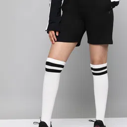 HRX By Hrithik Roshan U-17 Lifestyle Girls Jet Black Bio-Wash Solid Shorts-image-95
