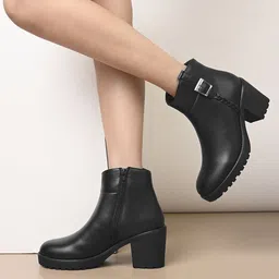The Roadster Lifestyle Co Women Synthetic Block-Heeled Boots-image-30