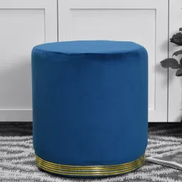 riance creations Stripe Pouffe In Blue Colour-picture-43
