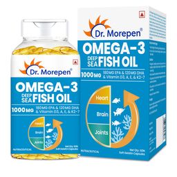 Dr. Morepen Omega 3 Deep Sea Fish oil for Heart, Brain & Joints 1000 mg - 60 Softgel-1