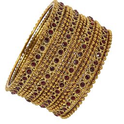 NMII Set Of 12 Stone-Studded & Linked with Ball Chain Bangles-image-5