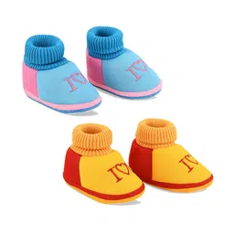 Smartots Infants Pack Of 2 Colourblocked Pure Cotton Booties-57