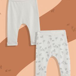 mothercare Unisex Kids Pack Of 2 Printed Pure Cotton Joggers Trousers-image-59