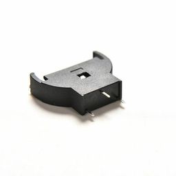 CR2032 Half-Round Cell Coin Lithium Button Battery Socket Holder Case Boxes Vertical Inline 3 Pins Black Plastic 3V -1Pcs. image 3
