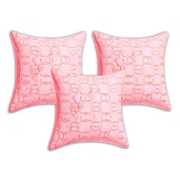 INDHOME LIFE Pink Set of 3 Embroidered Square Cushion Covers-24