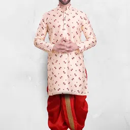SHIWAM ETHNIX Floral Printed Straight Kurta with Dhoti Pants-image-84