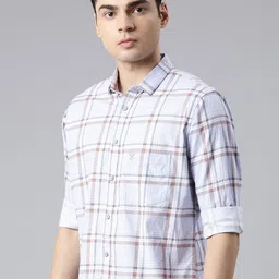 Majestic Man Comfort Slim Fit Opaque Checked Pure Cotton Casual Shirt-picture-2