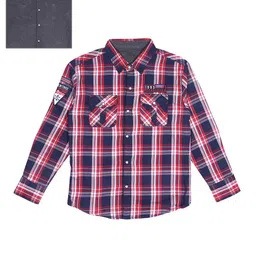 Gini and Jony Boys Set of 2 Tartan Checks Checked Cotton Casual Shirt-image-89