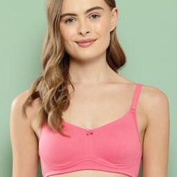 Leading Lady Coral Pink Non-Padded Non-Wired Pure Cotton T-shirt Bra-28