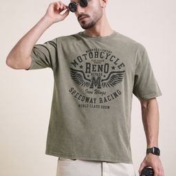 DILLINGER Typography Printed Round Neck Oversized Cotton T-shirt-image-92
